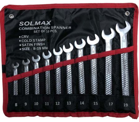 LLAVE COMBIN. JGO 10 PZS 8-19 MM CRV SOLMAX