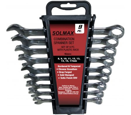 LLAVE COMBIN. JGO   9 PZS 8-17 MM CRV  PLAST. SOLMAX