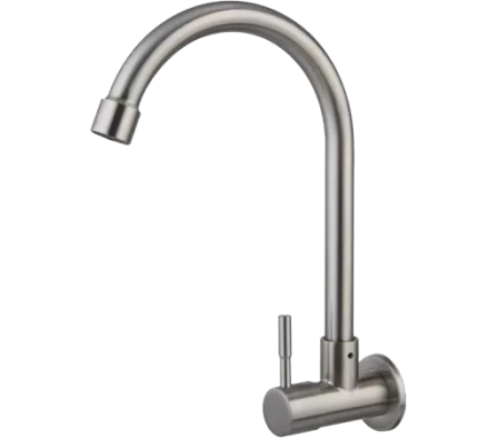 CANILLA METAL COCINA PARED SATINADO PICO ALTO F-3110B