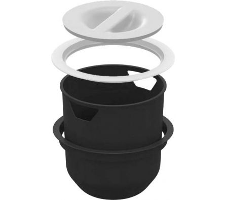 BASURERO EMBUTIR REDONDO BLANCO METASUL