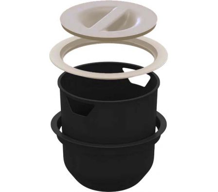 BASURERO EMBUTIR REDONDO BEIGE METASUL