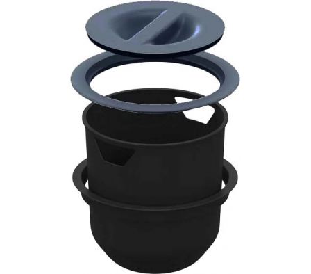 BASURERO EMBUTIR REDONDO GRIS OSCURO METASUL