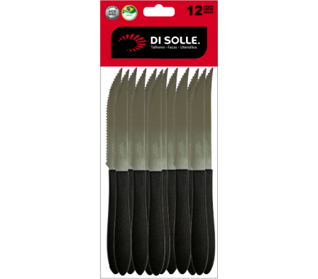 CUCHILLO ASADO NEGRO 12 PZ PRISMA