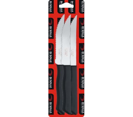 CUCHILLO ASADO NEGRO   3 PZ PARATY