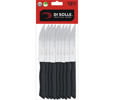 CUCHILLO ASADO NEGRO 12 PZ PARATY