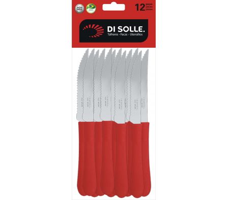 CUCHILLO ASADO NARANJA CORAL 12 PZ NEW TROPICAL