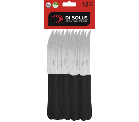 CUCHILLO ASADO NEGRO 12 PZ NEW TROPICAL