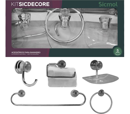 ACCESORIOS P/ BAﾑO JGO 5 PZ CR 4813 SICMOL