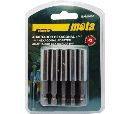 ADAPTADOR HEX. MAGNE. 1/4"  5 PZ  BAM1060