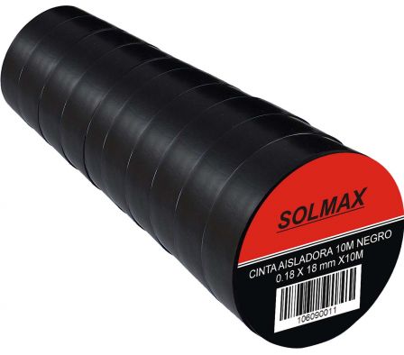 CINTA AISLADORA   5M NEGRO SOLMAX