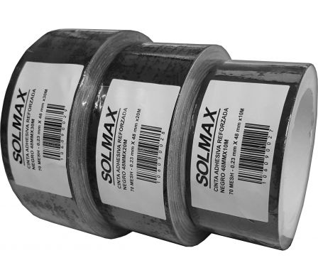 CINTA ADHESIVA REFORZ 48MM X 30M NEGRO SOLMAX