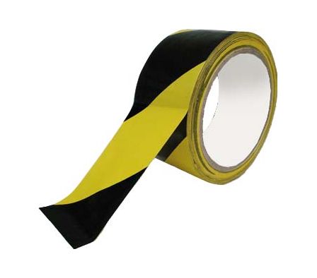 CINTA ADHES. PREC. AMARILLO/NEGRO 75MM X 100M