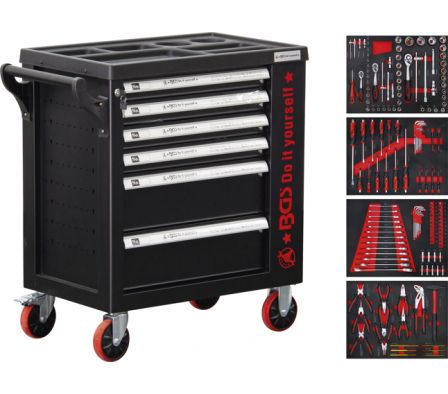 GABINETE 6 GAVETAS CON 158 HERRAMIENTAS 6055 BGS