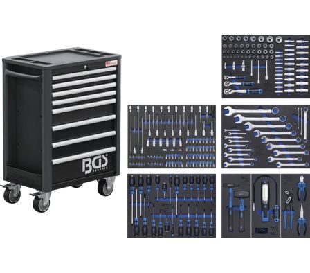 GABINETE PRO 8 GAVETAS CON 234 HERRAMIENTAS 4113 BGS