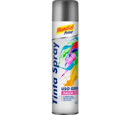 PINTURA AEROSOL 400ML METALICA ALUMINIO MUNDIAL PRIME
